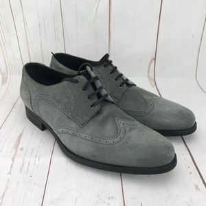 Harry’s of London Gray Suede Wingtip Oxfords 10.5